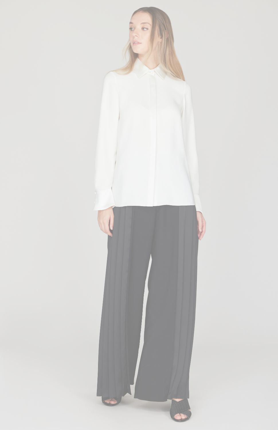 Pleat Back Collared Shirt