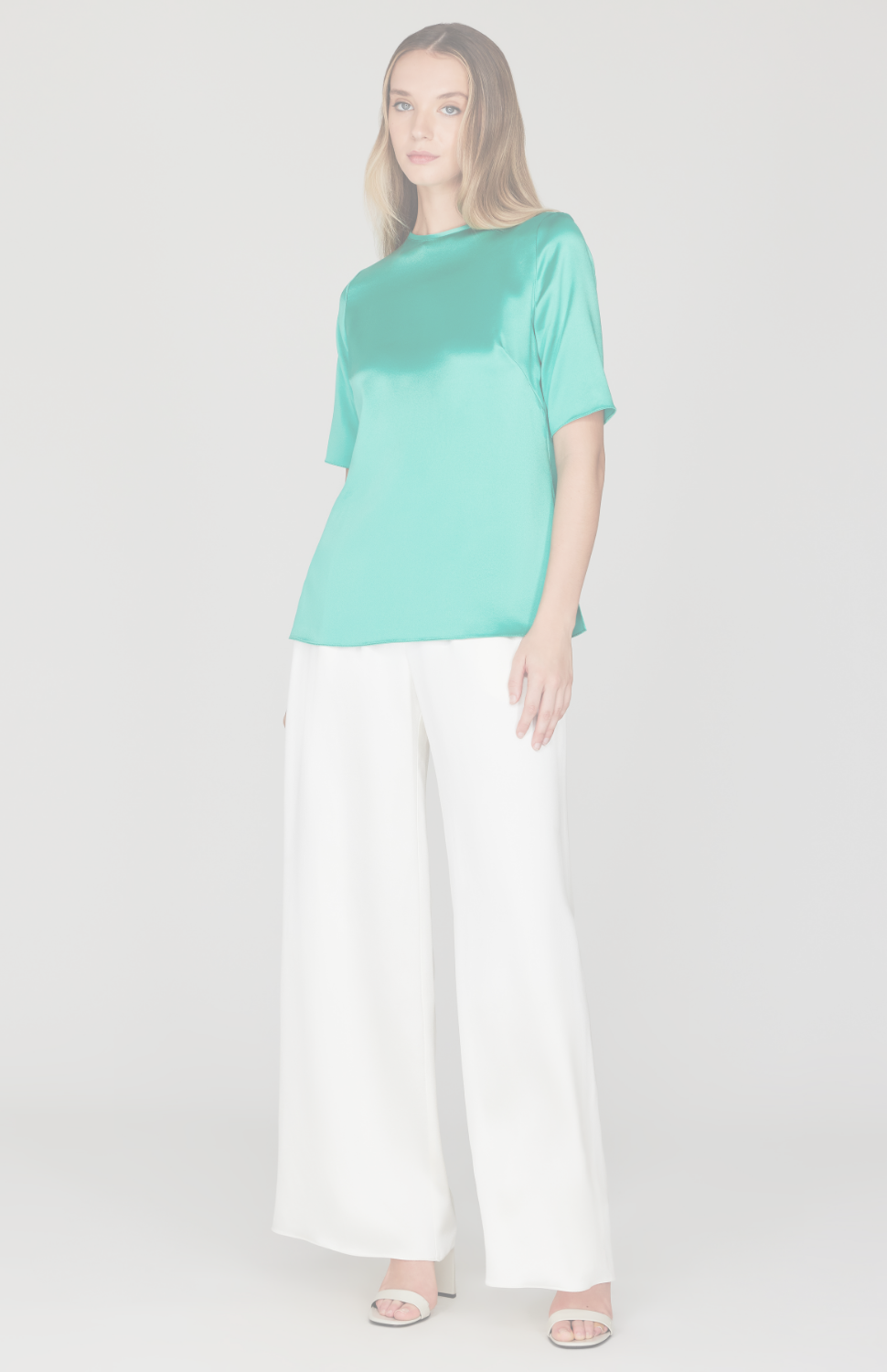 Satin Short Sleeve Blouse