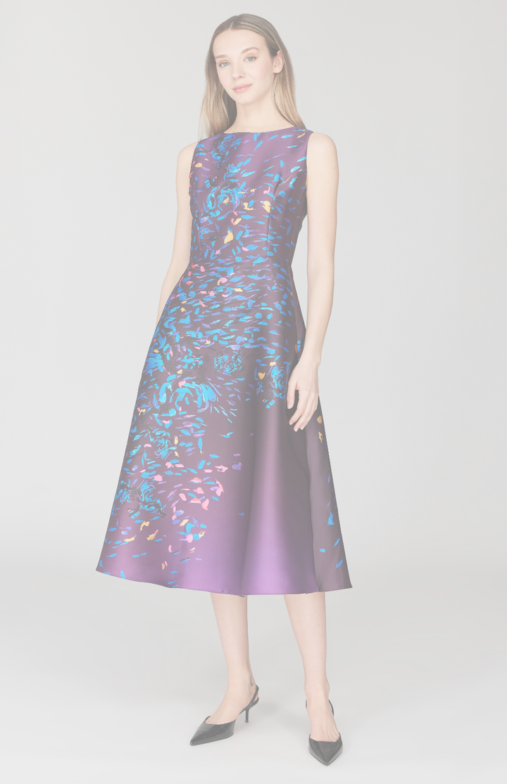 Paint Dot Print Sleeveless Fit & Flare Dress