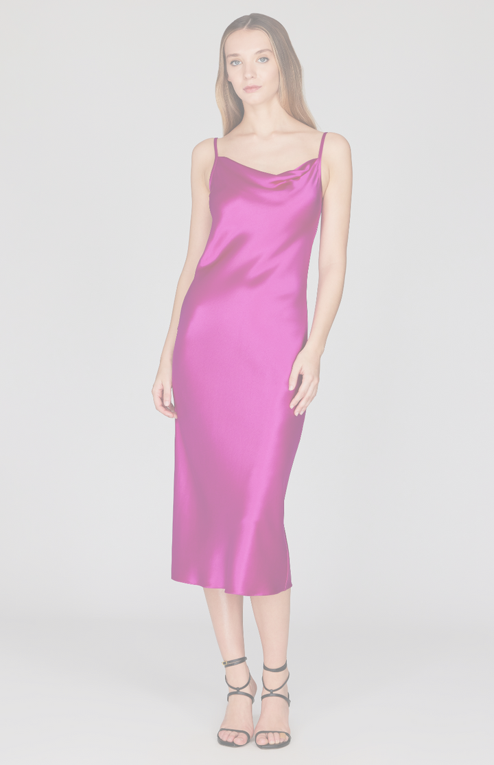 Satin Drape Front Camisole Dress