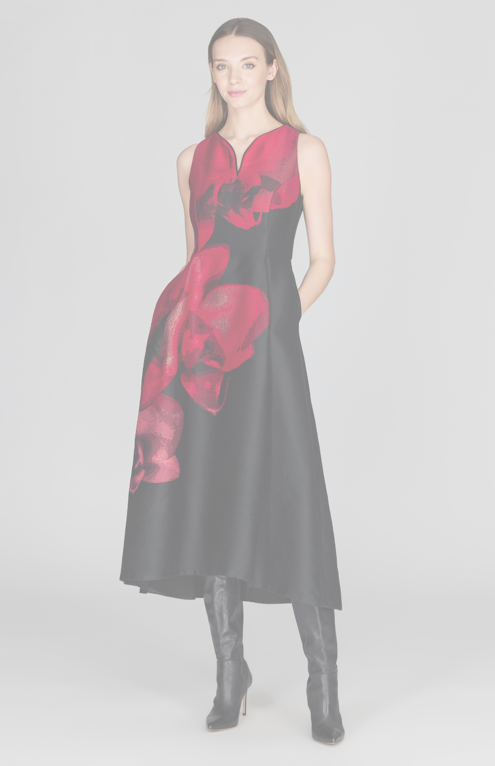 Orchid Jacquard Sleeveless Fit & Flare Dress