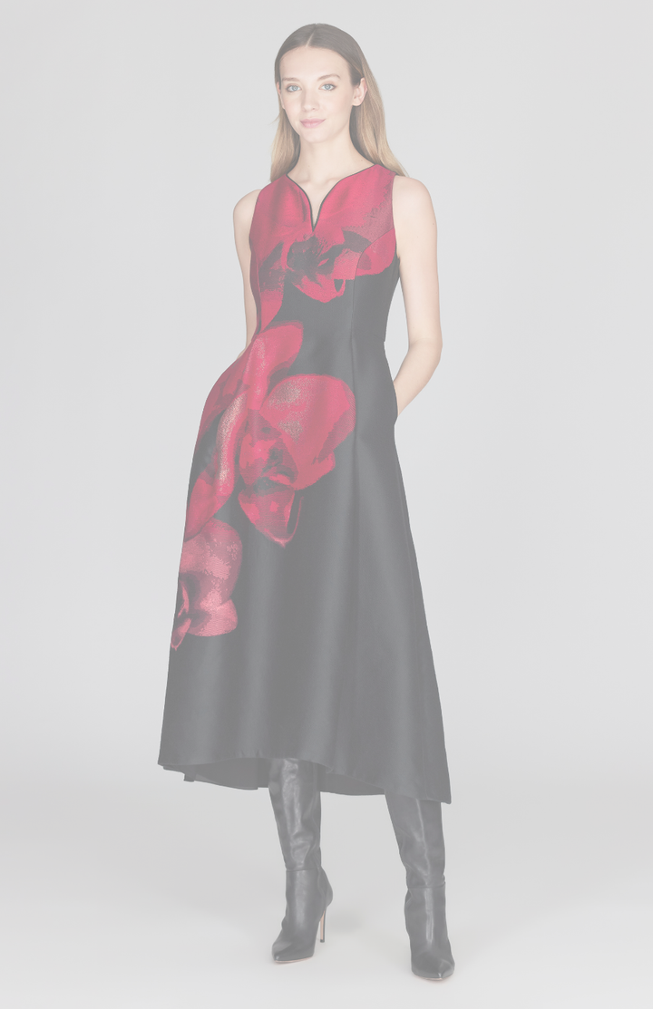 Orchid Jacquard Sleeveless Fit & Flare Dress