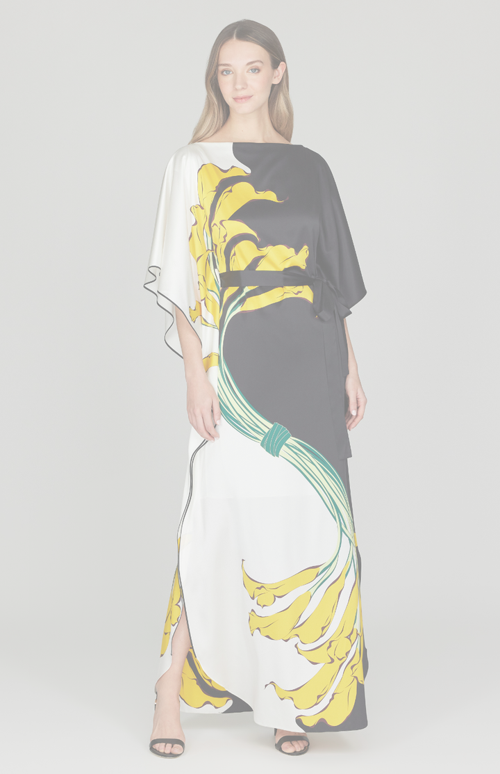 Calla Lily Cascade Gown w/ Belt