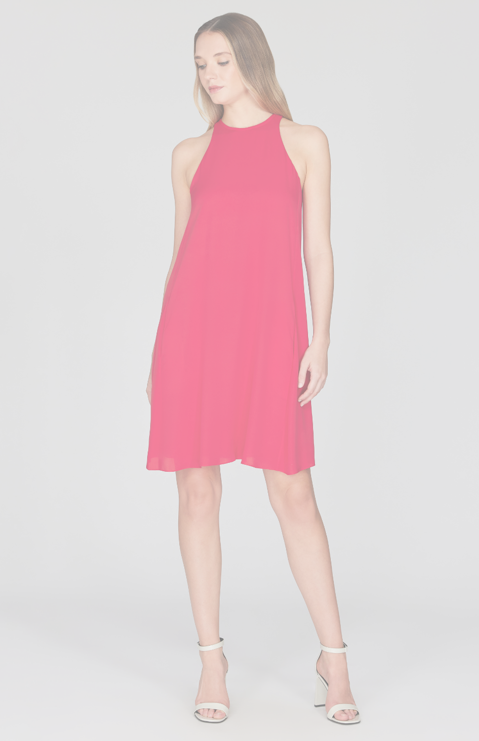 Silk Georgette Short Sleeveless Trapeze Dress
