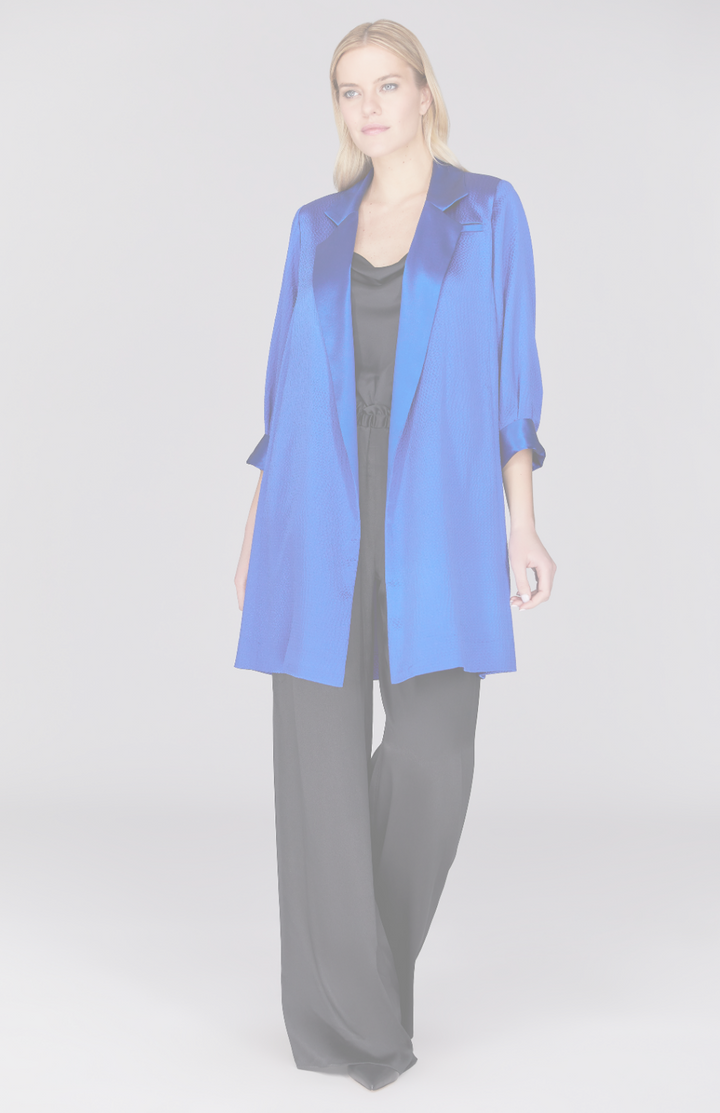 Hammered Satin Oversized Jacket w/ Belt