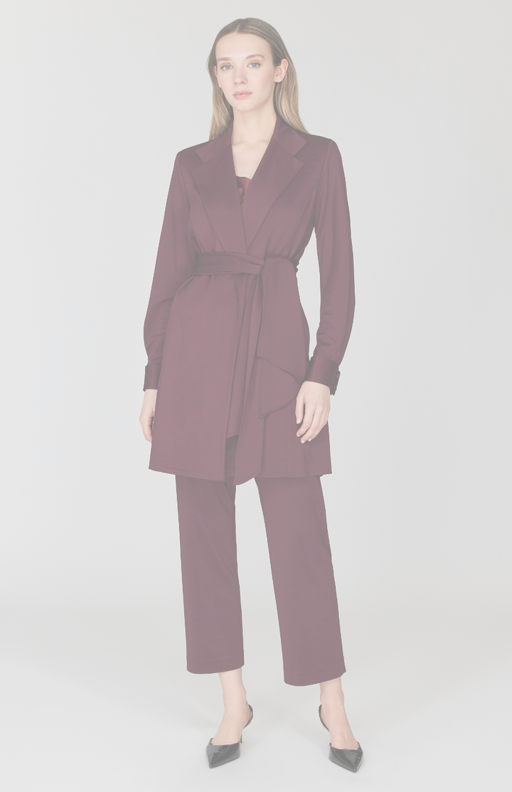 Matte Jersey Trench Coat w/ Belt