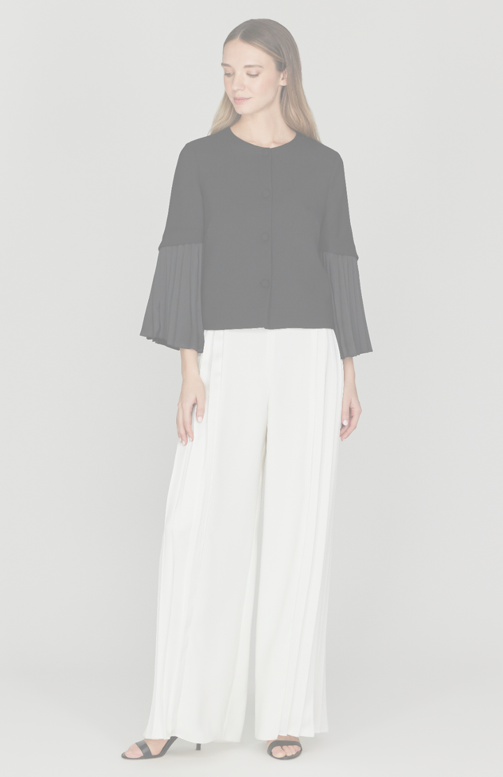 Pleat Sleeve Short Jacket