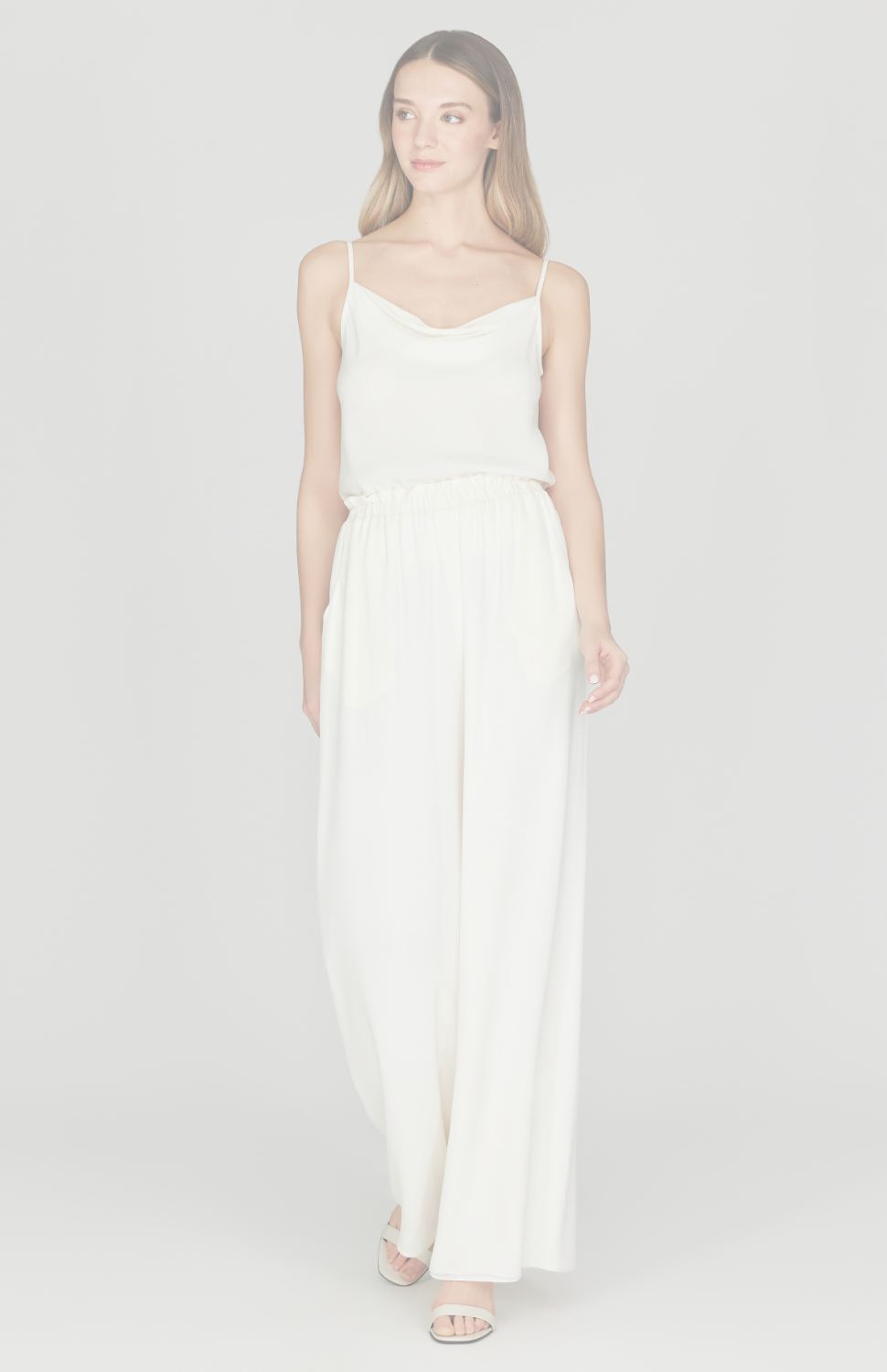 Silk Georgette Pajama Pants w/ Elastic Waist