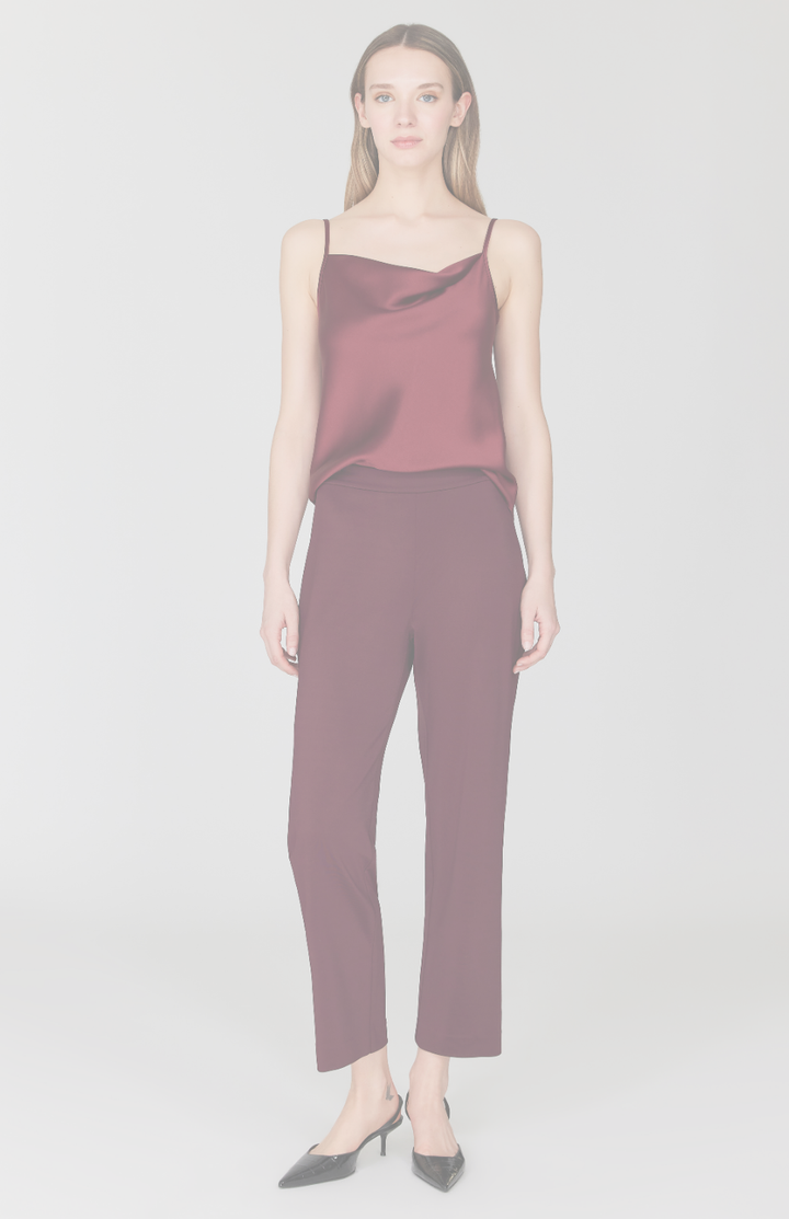 Matte Jersey Straight Cropped Pant w/ Back Elastic