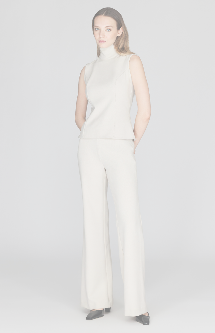 Double Face Flare Pant w/Back Zip
