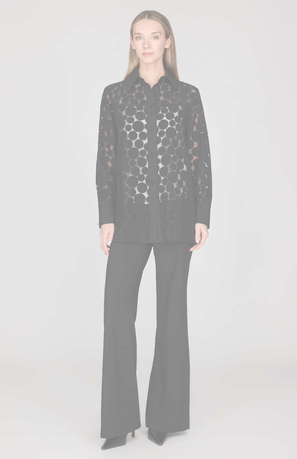 Sheer Dot Boyfriend Shirt