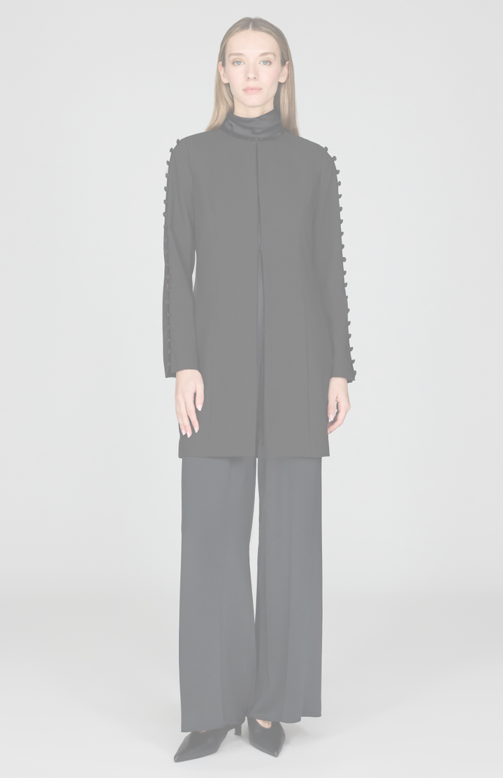Lightweight Stretch Base Duster Jacket w/ Button Detail
