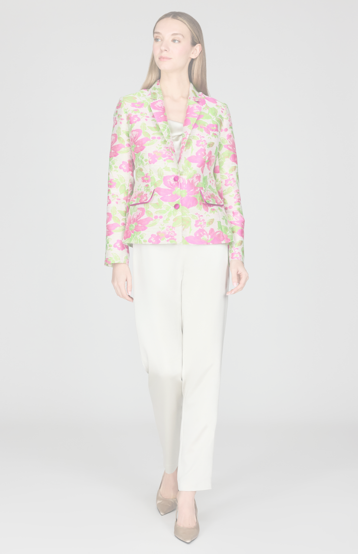 Garden Jacquard Short Fitted Blazer
