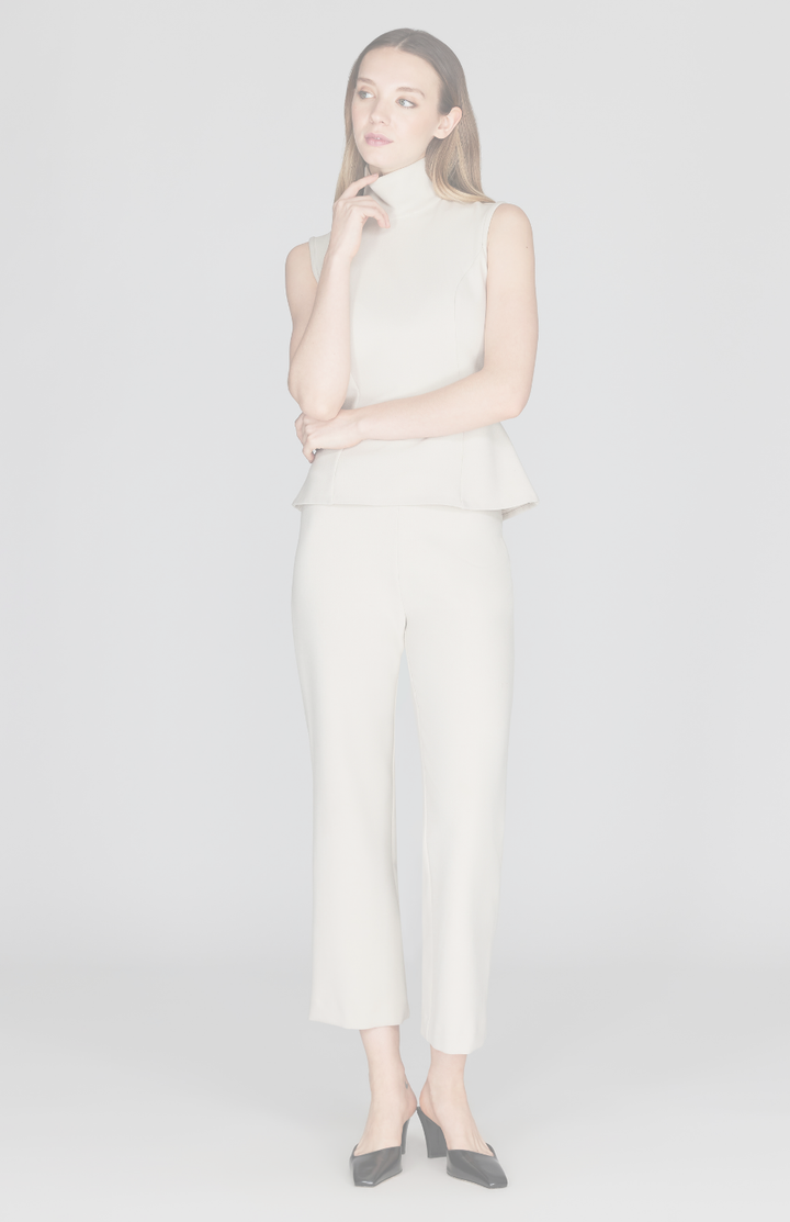 Double Face Straight Leg Pant w/ Back Zip