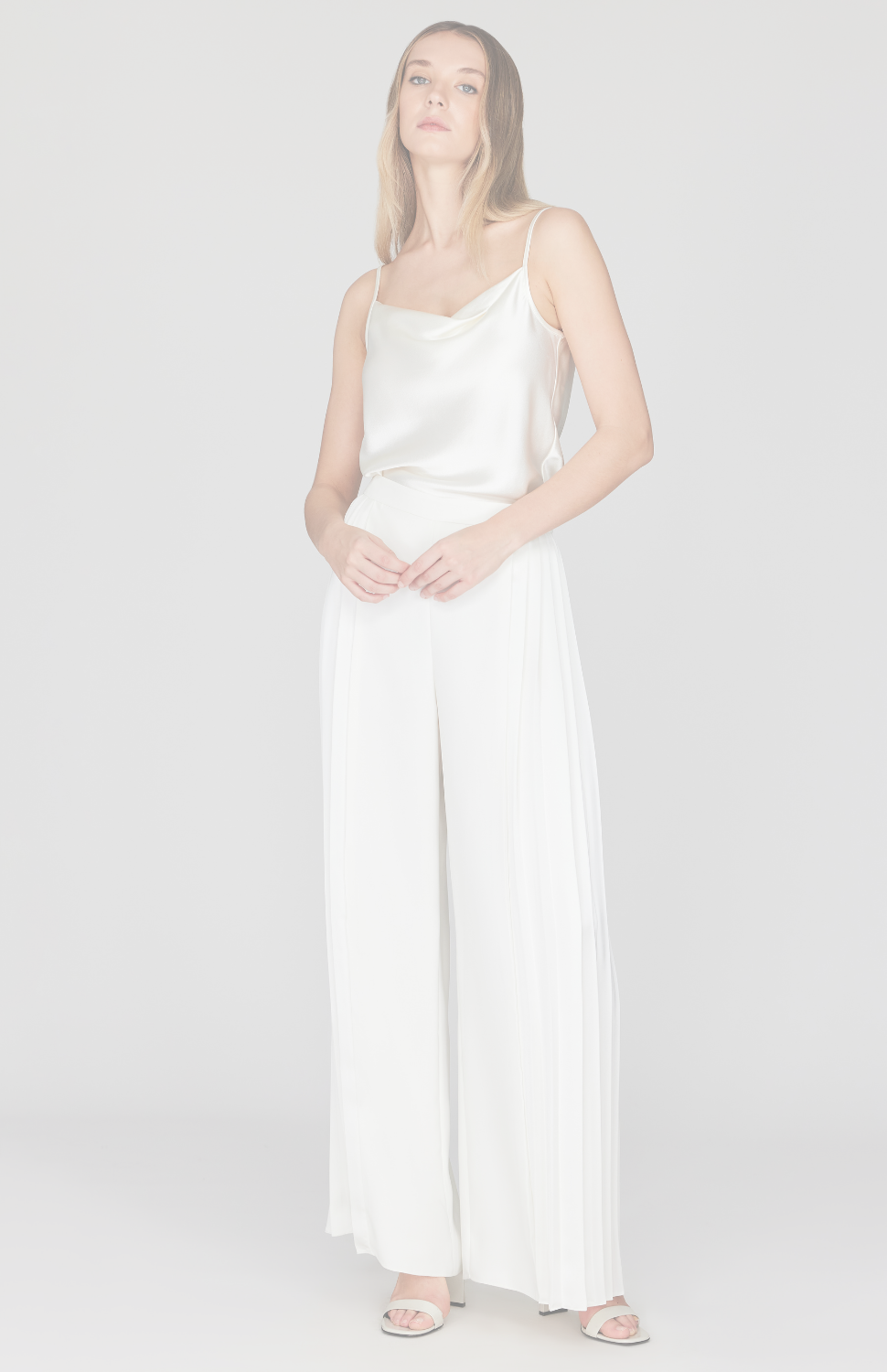 Wide Leg Pant w/ Side Pleat