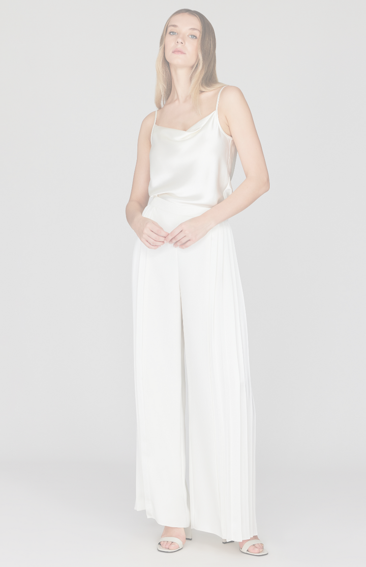 Wide Leg Pant w/ Side Pleat