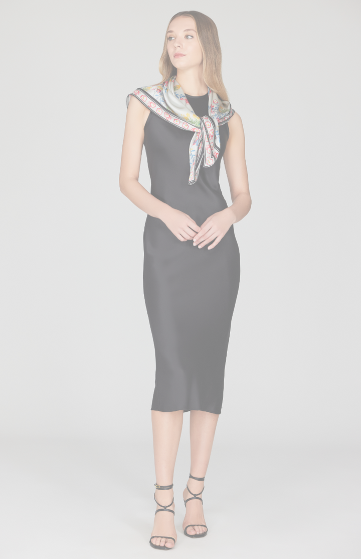 Bramble Silk Square Scarf w/ Hand Rolled Hem