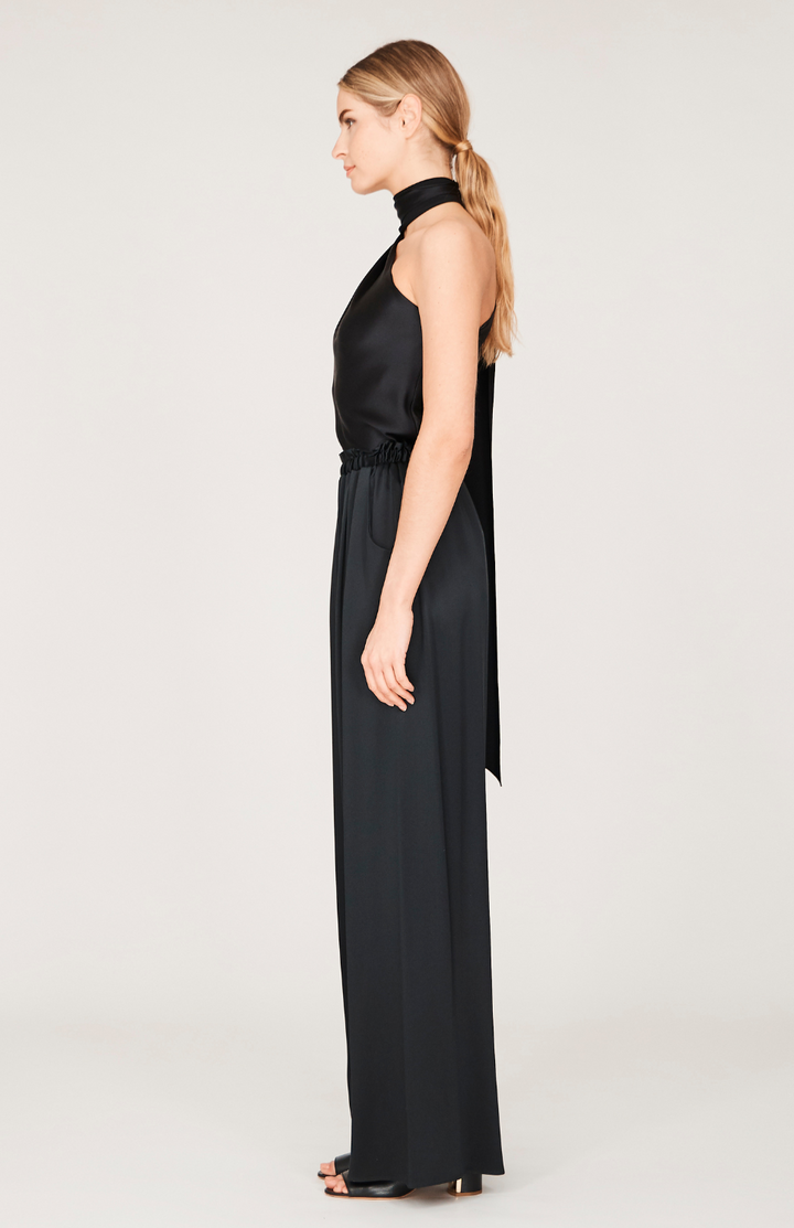 Satin One Shoulder Bias Top w/Scarf