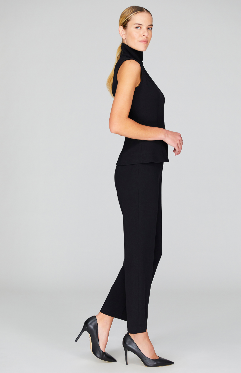 Double Face High Neck Sleeveless Top