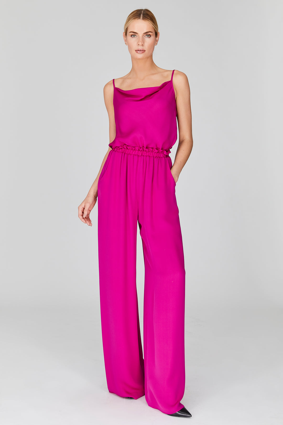 Silk Georgette Drape Front Camisole