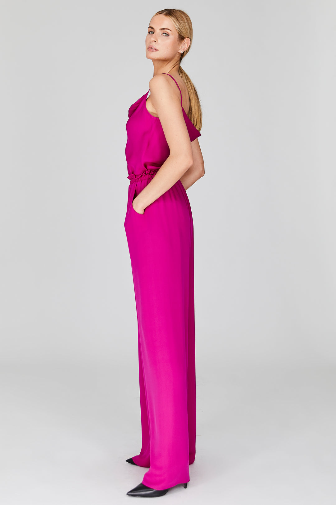 Silk Georgette Drape Front Camisole