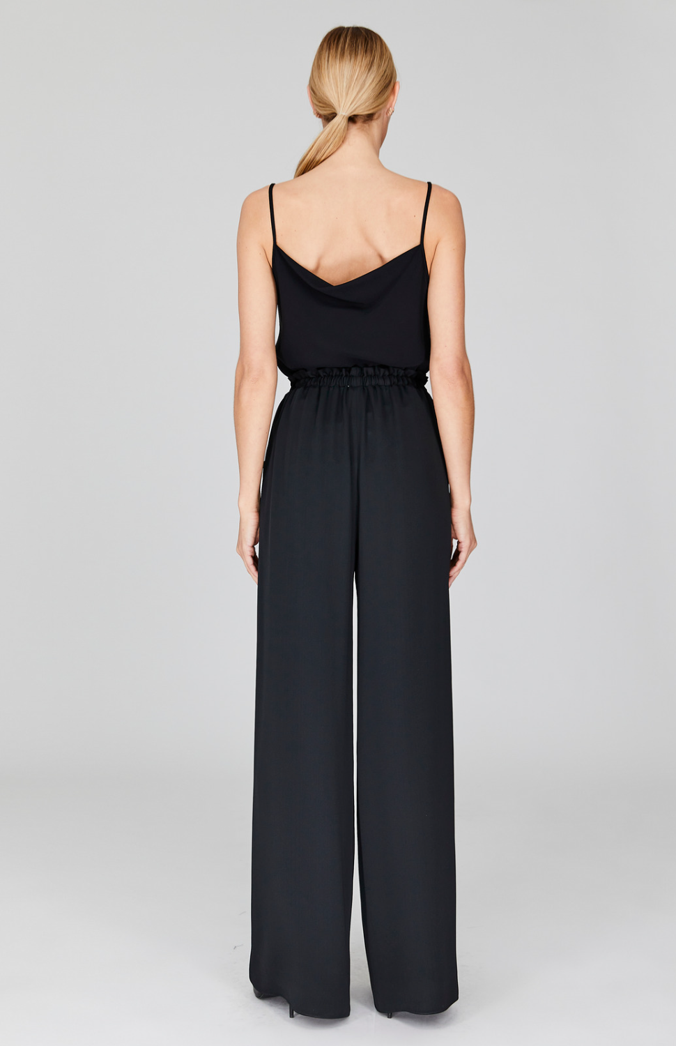 Silk Georgette Pajama Pants w/ Elastic Waist