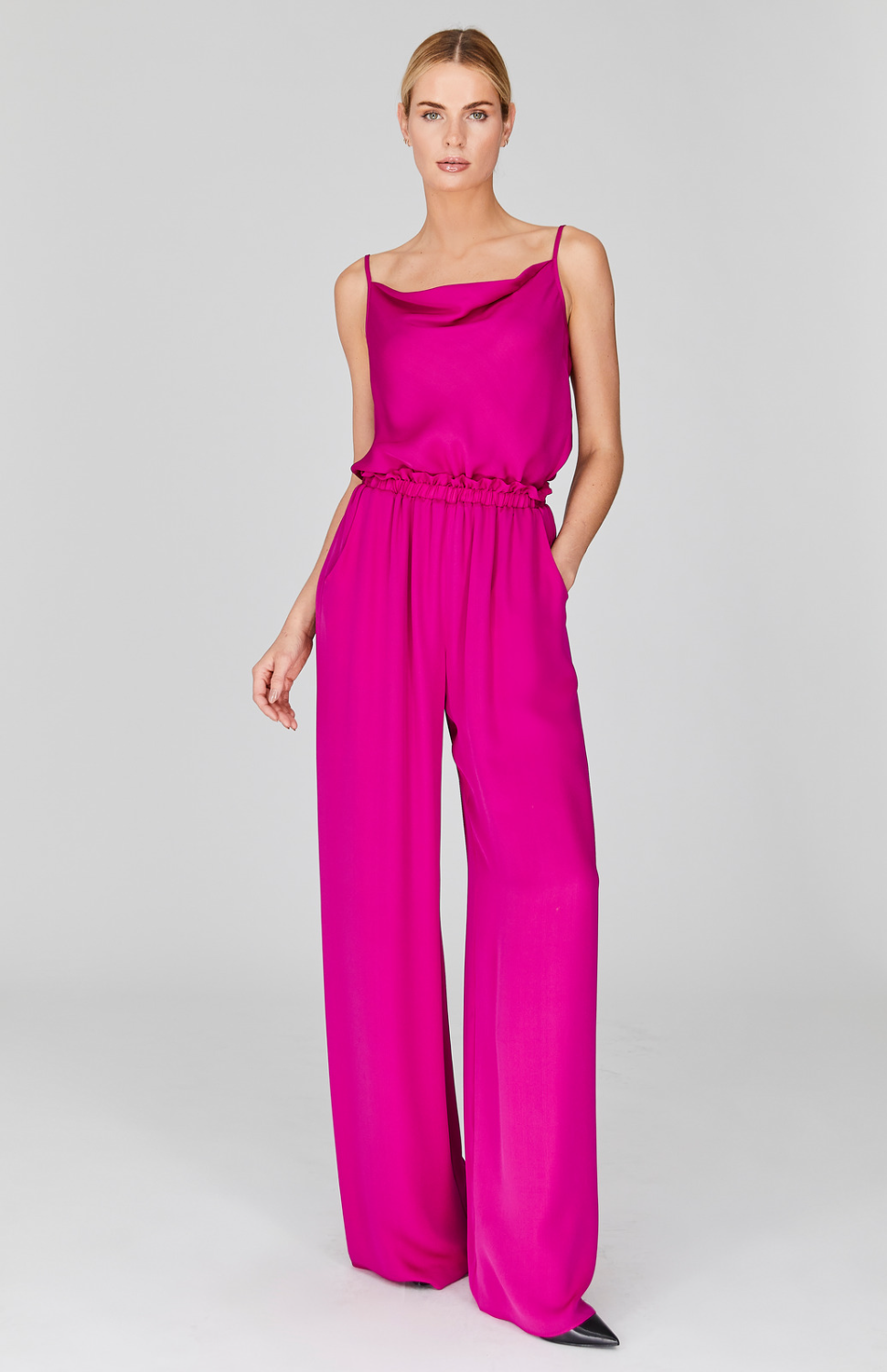 Silk Georgette Pajama Pants w/ Elastic Waist