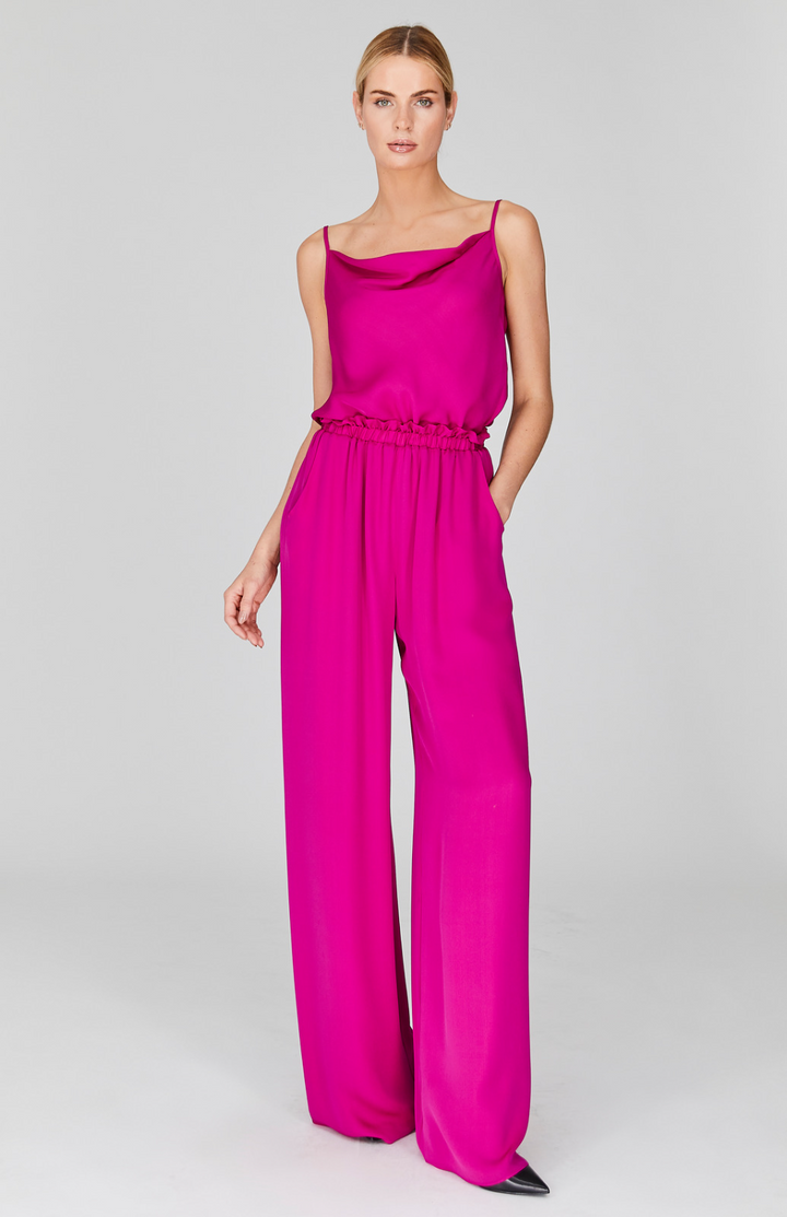 Silk Georgette Pajama Pants w/ Elastic Waist