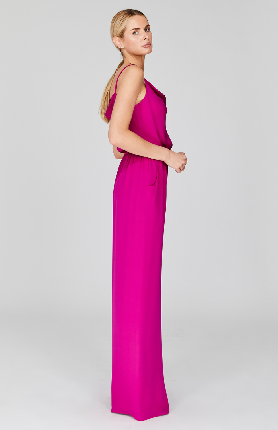 Silk Georgette Pajama Pants w/ Elastic Waist