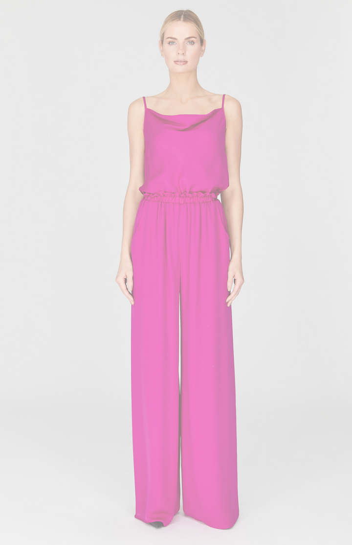 Silk Georgette Pajama Pants w/ Elastic Waist