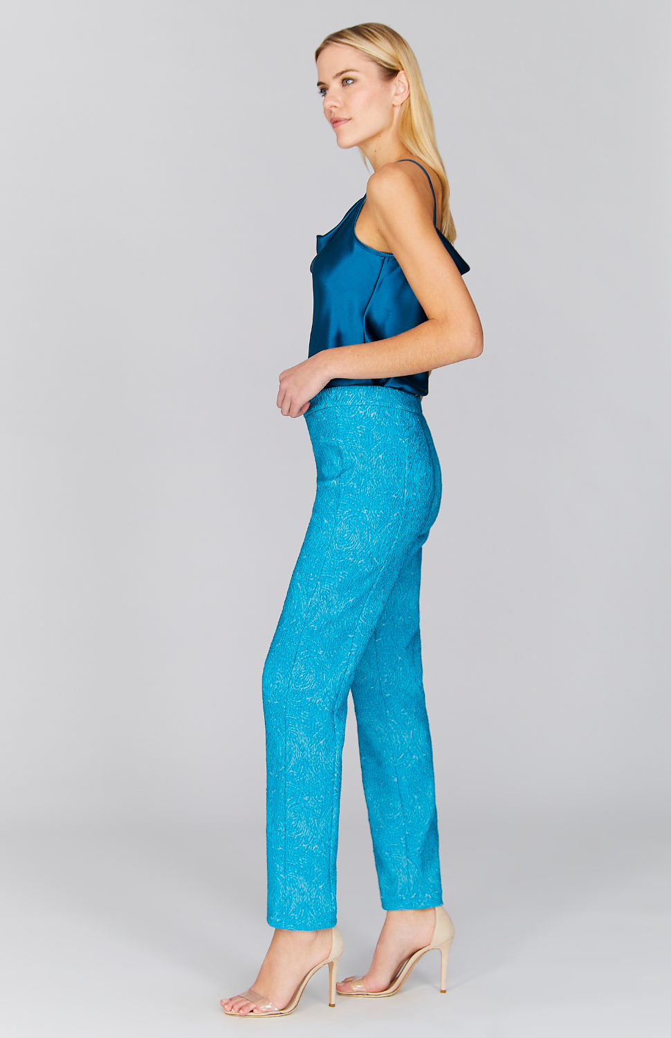 Abstract Rose Contour Pant w/Back Zip