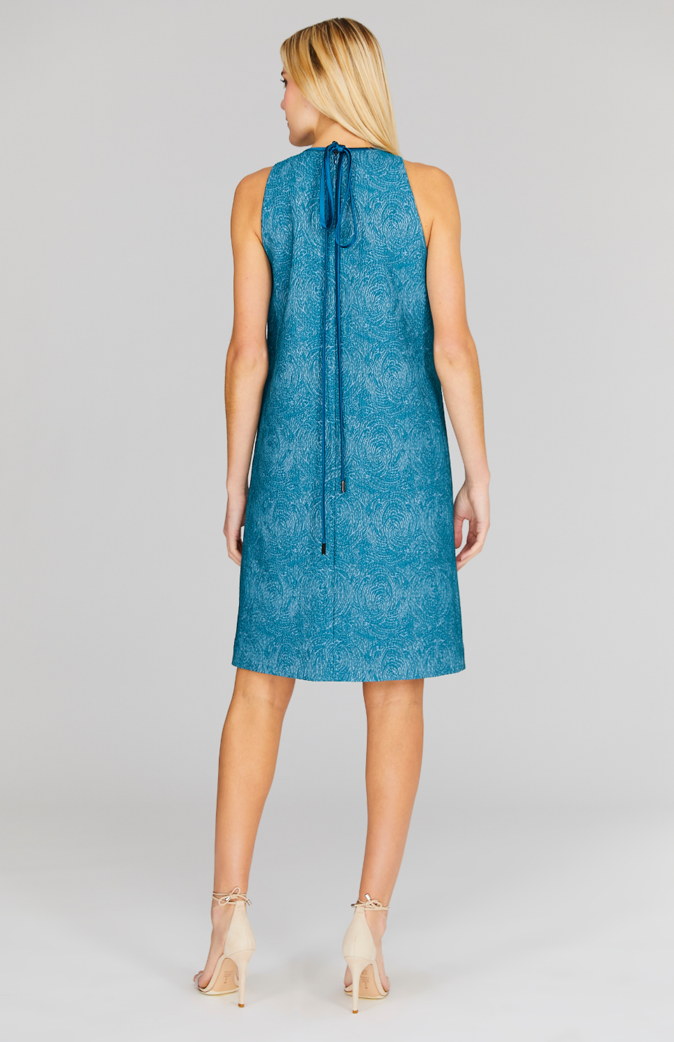 Abstract Rose Sleeveless Shift Dress