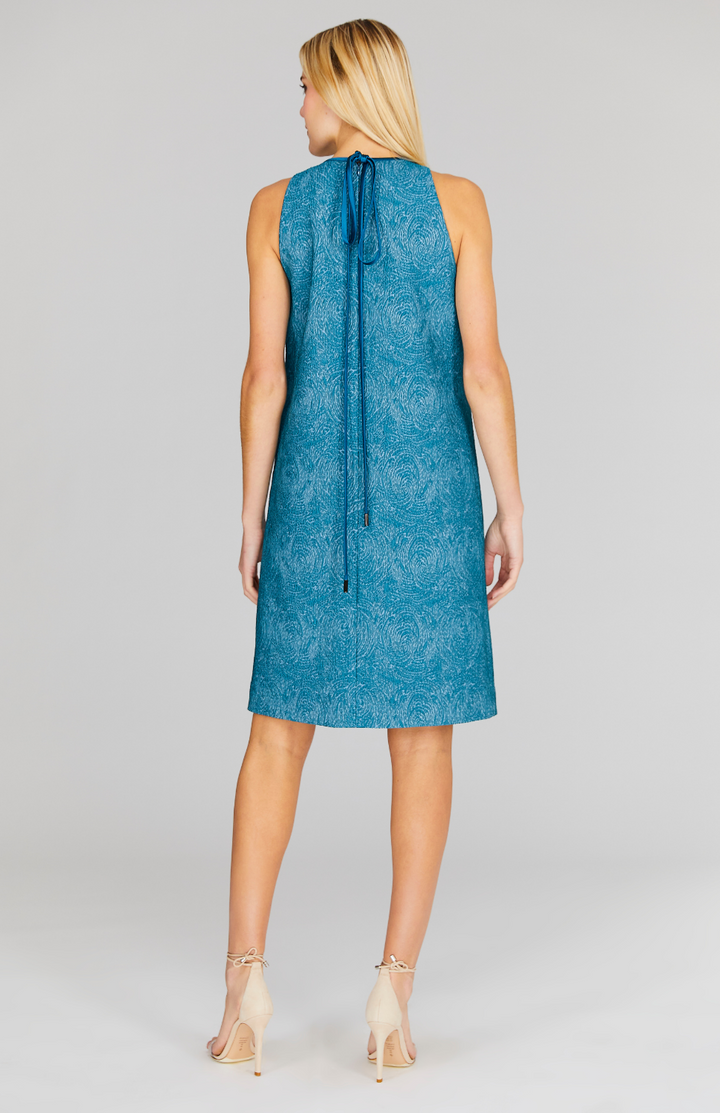 Abstract Rose Sleeveless Shift Dress