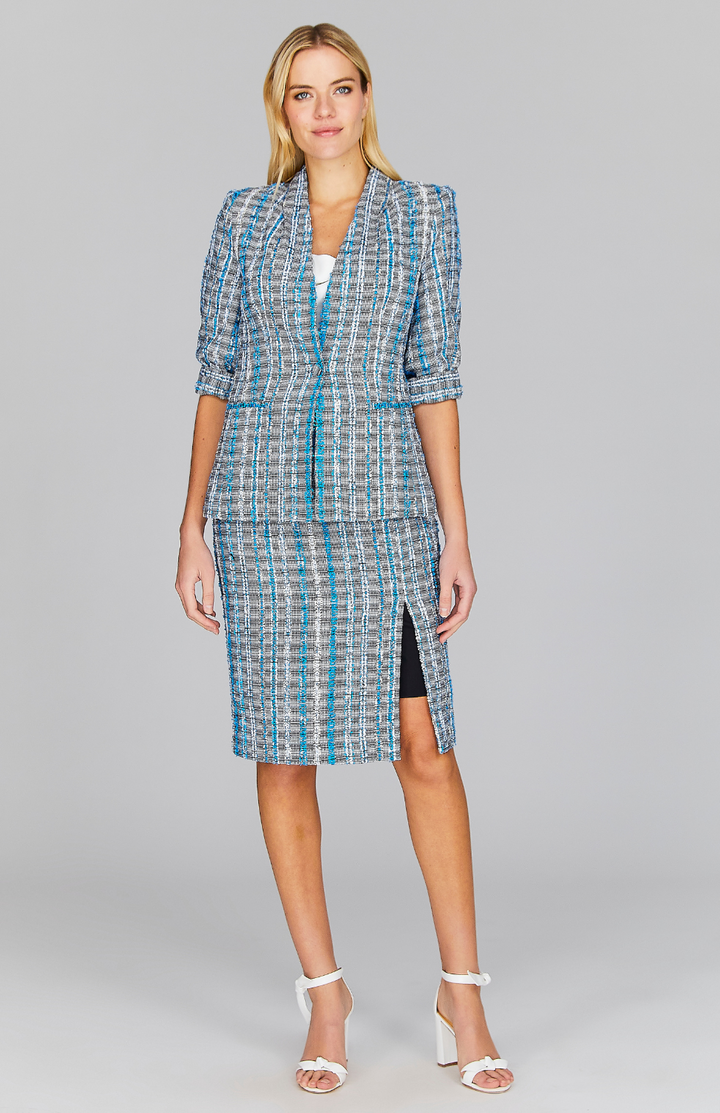 Kyoto Tweed Narrow Skirt w/Slit