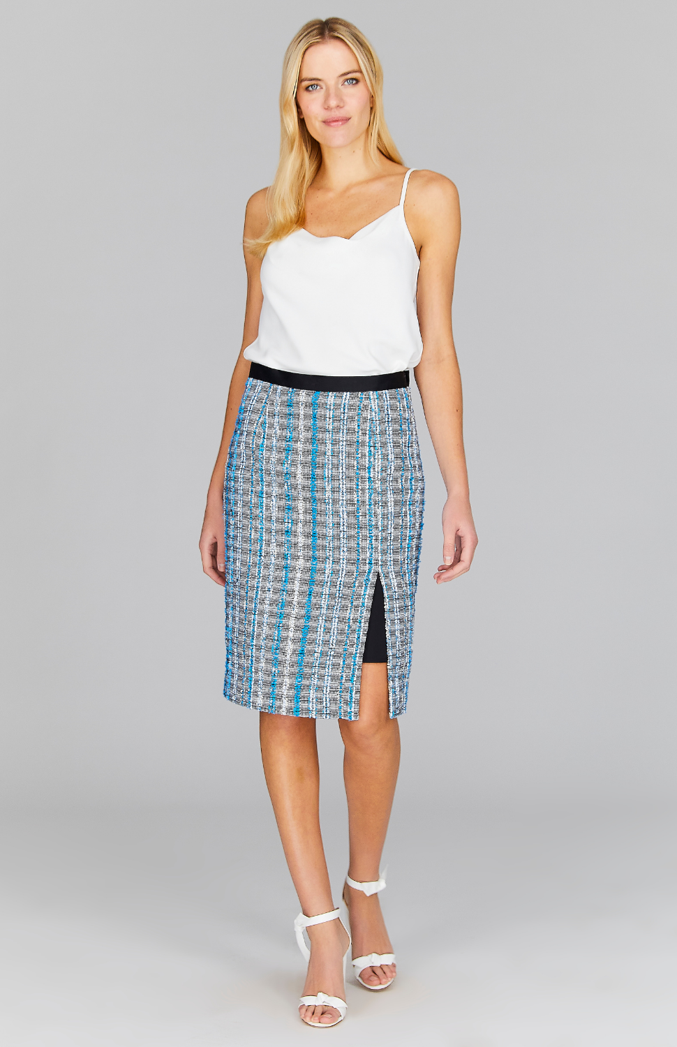 Kyoto Tweed Narrow Skirt w/Slit