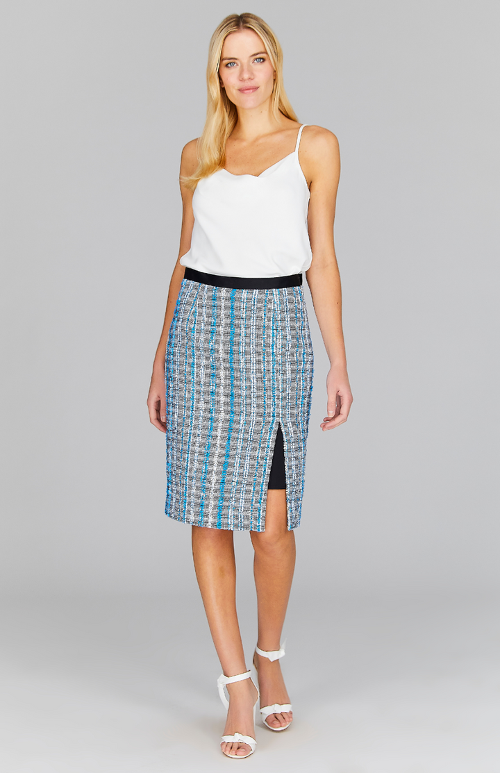 Kyoto Tweed Narrow Skirt w/Slit