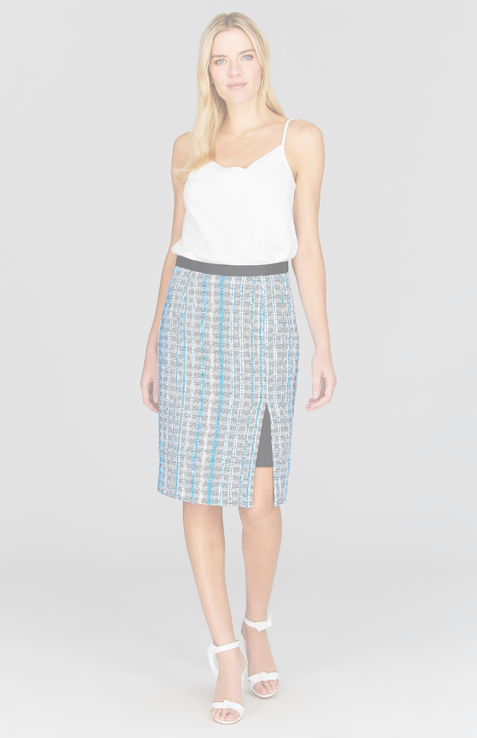 Kyoto Tweed Narrow Skirt w/Slit