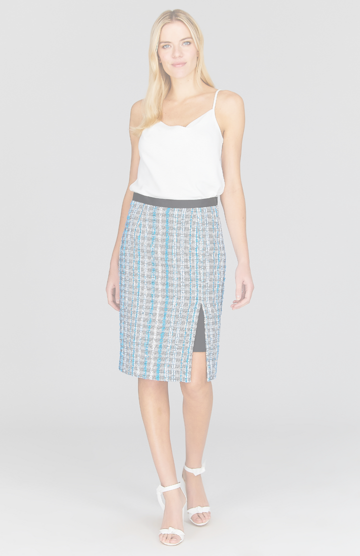 Kyoto Tweed Narrow Skirt w/Slit
