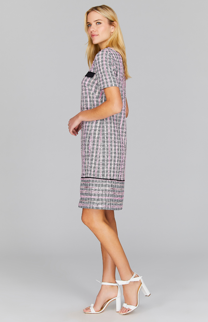 Kyoto Tweed Short Sleeve Shift Dress