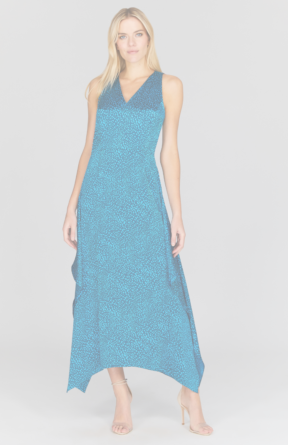 Modern Dot Fit & Flare Dress w/ Side Drape Mi Jong Lee Modern Dot Fit & Flare Dress w/ Side Drape Mi Jong Lee