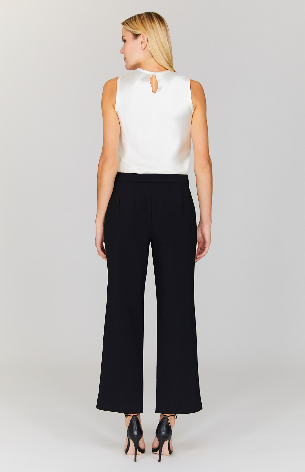 Satin Crew Neck Bias Tank