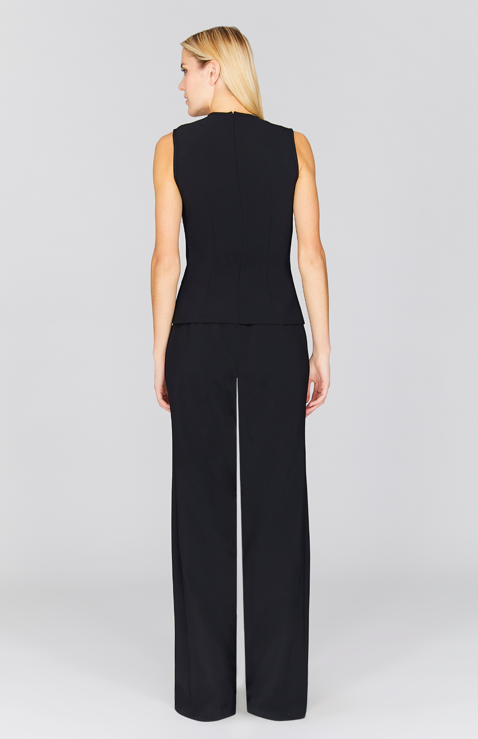 Stretch Crepe Flare Pant w/Back Zip